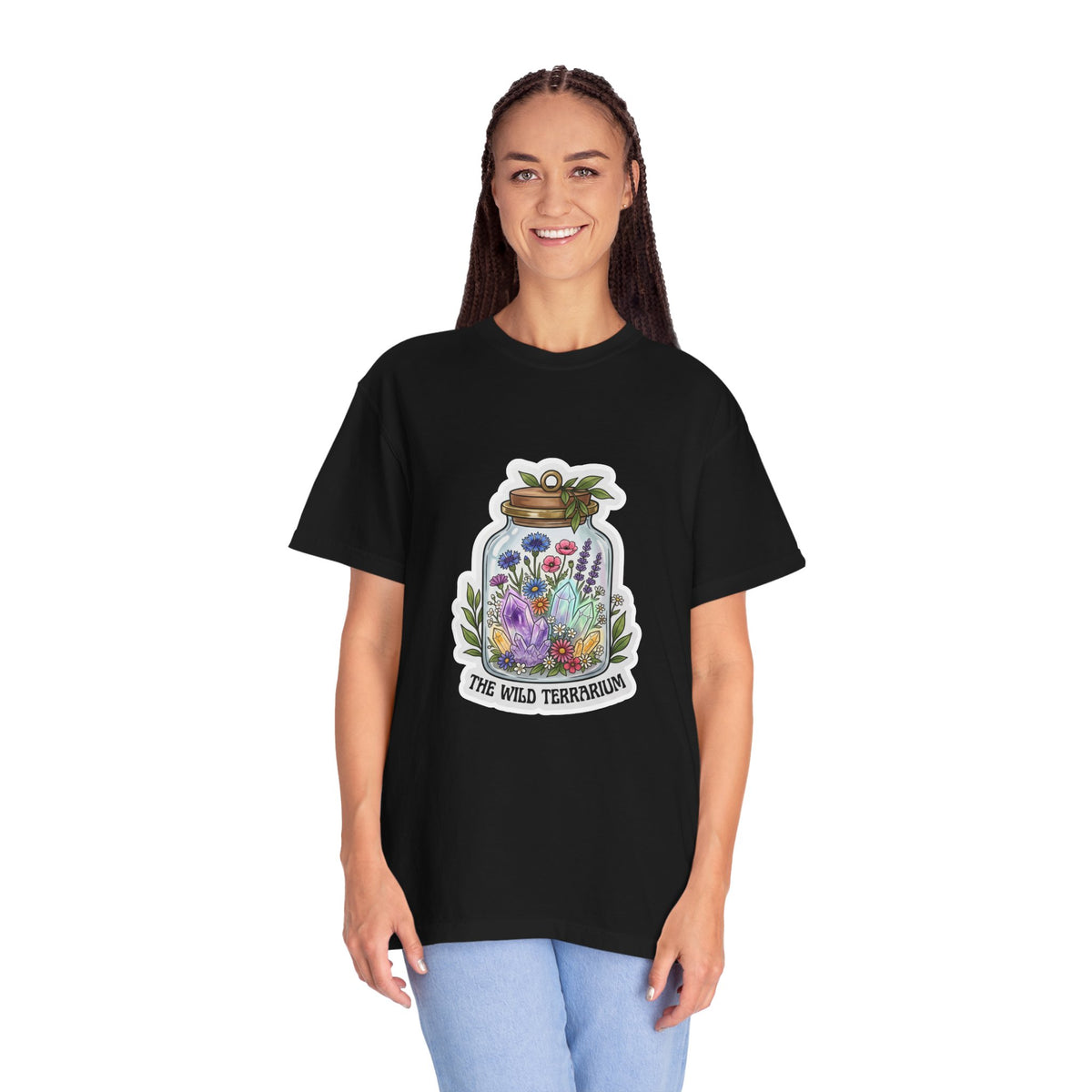 Terrarium Floral T-Shirt — "The Wild Terrarium" Botanical Jar Tee