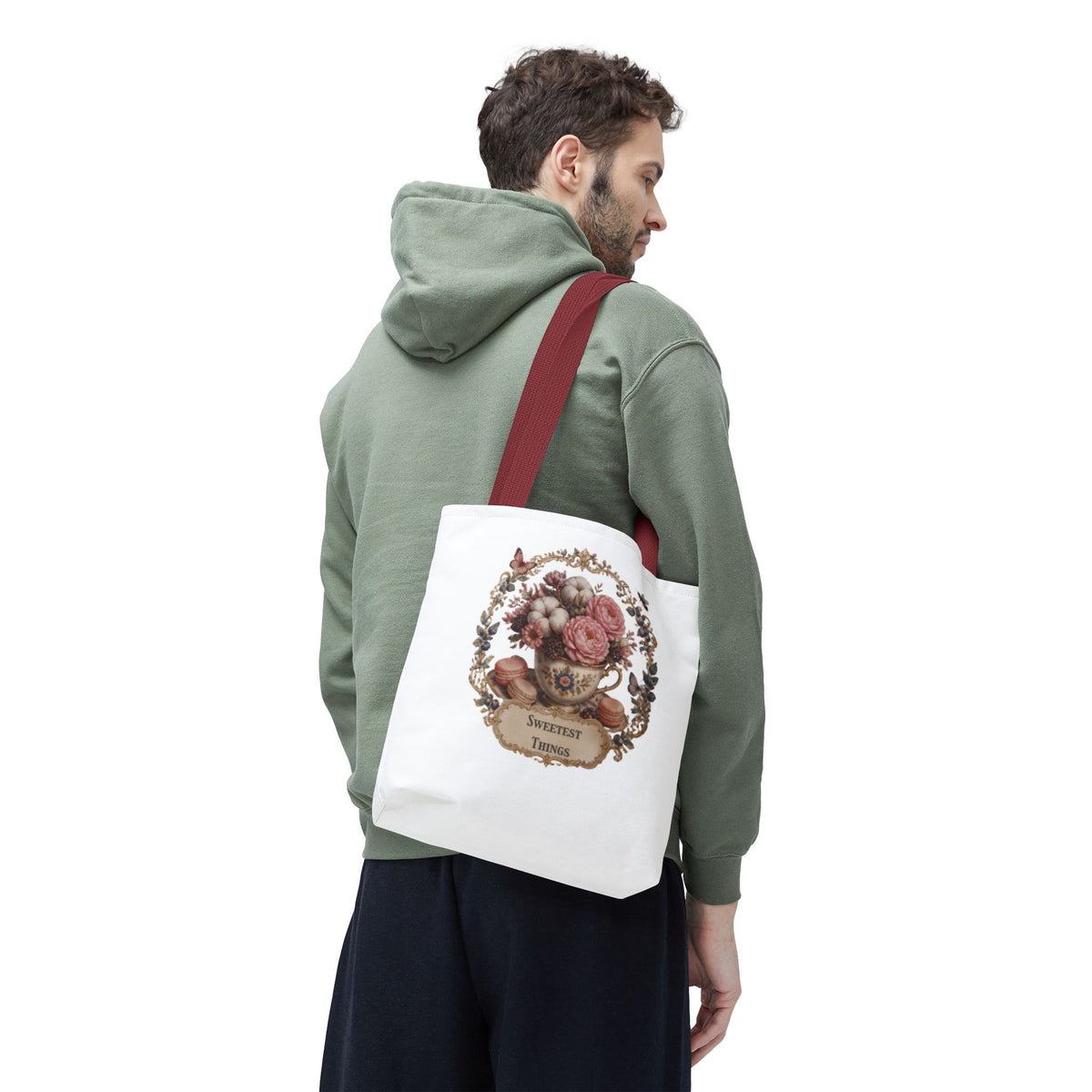 Vintage Floral Bouquet Tote — "Sweetest Things" Canvas Bag
