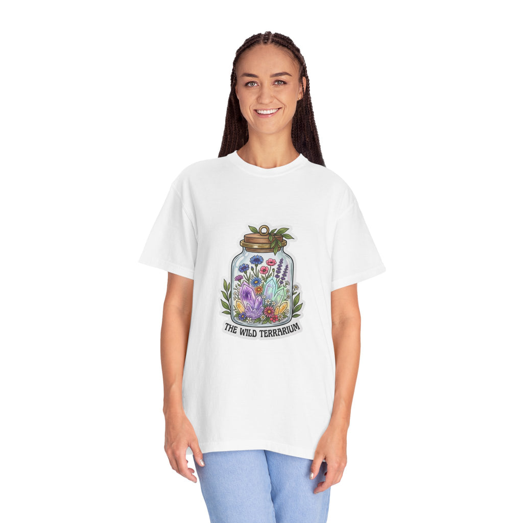 Terrarium Floral T-Shirt — "The Wild Terrarium" Botanical Jar Tee