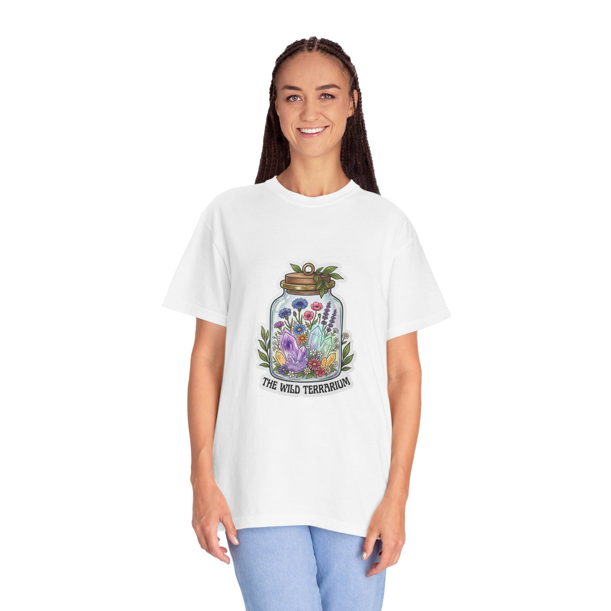 Terrarium Floral T-Shirt — "The Wild Terrarium" Botanical Jar Tee