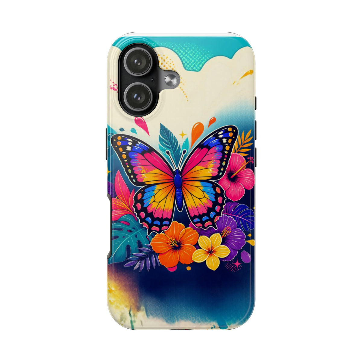 Butterfly Floral Tough Phone Case — Colorful Protective Phone Cover