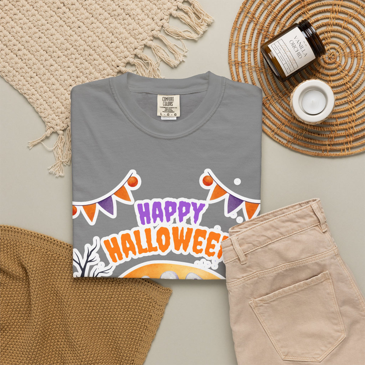 Happy Halloween T-Shirt — Ghost & Pumpkin Halloween Tee