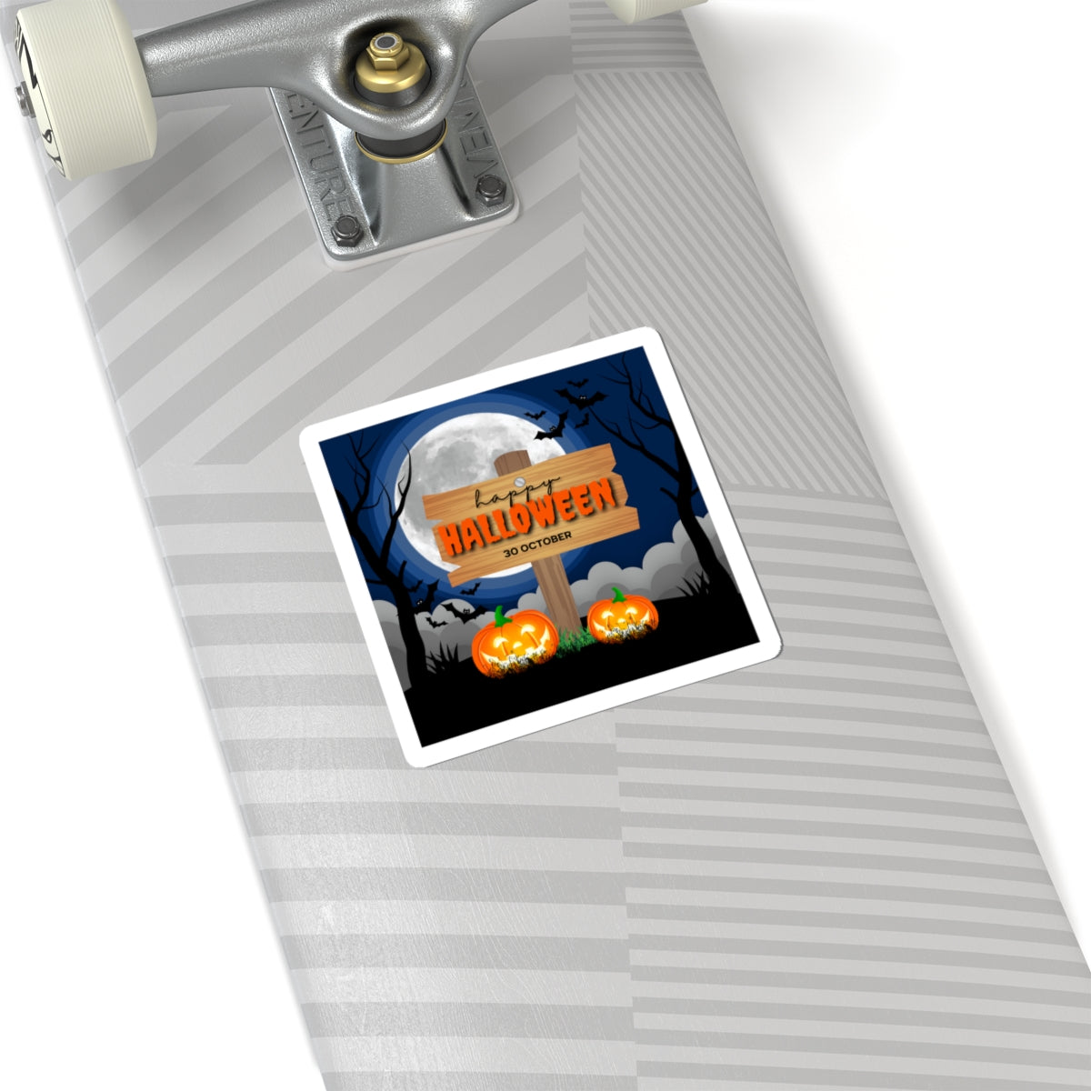 Happy Halloween Pumpkin Sticker — Halloween Kiss-Cut Decal (30 October)