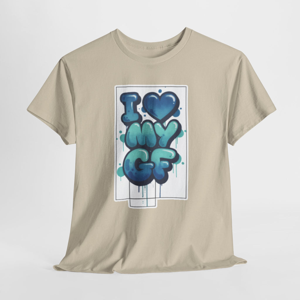 I LOVE My GF T-Shirt — Cute Blue Graffiti Love Tee for Girlfriend Gifts