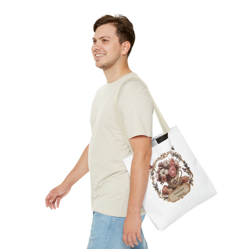 Vintage Floral Bouquet Tote — "Sweetest Things" Canvas Bag