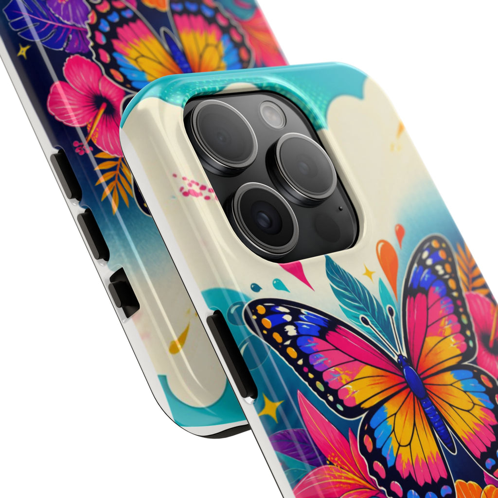 Butterfly Floral Tough Phone Case — Colorful Protective Phone Cover