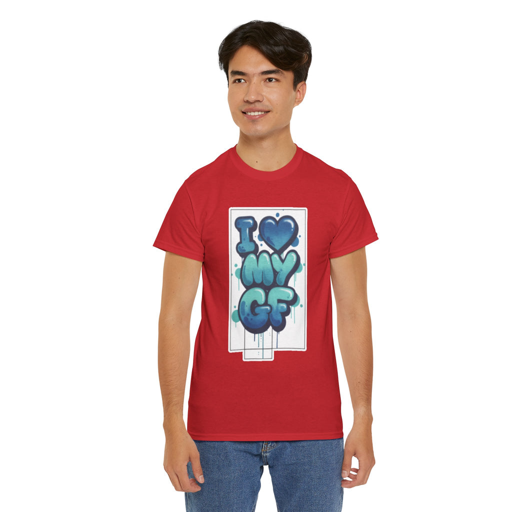 I LOVE My GF T-Shirt — Cute Blue Graffiti Love Tee for Girlfriend Gifts