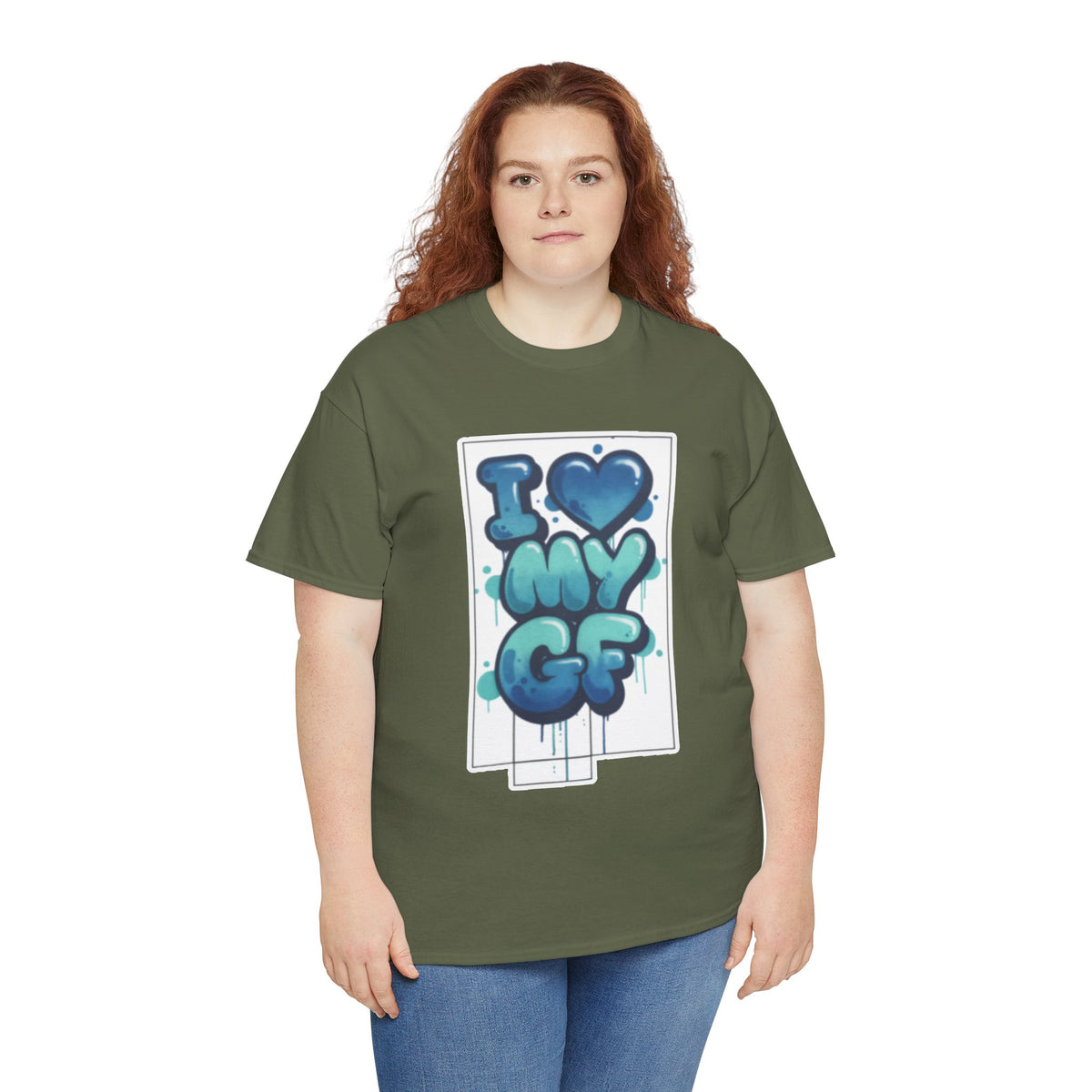 I LOVE My GF T-Shirt — Cute Blue Graffiti Love Tee for Girlfriend Gifts