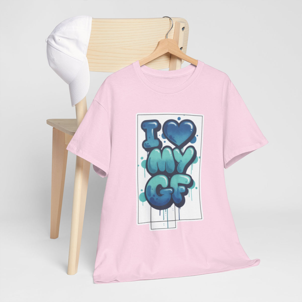 I LOVE My GF T-Shirt — Cute Blue Graffiti Love Tee for Girlfriend Gifts