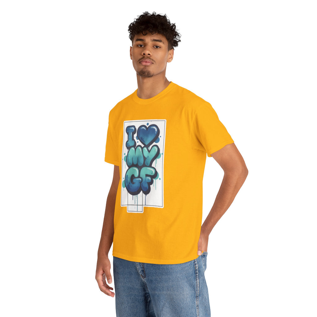 I LOVE My GF T-Shirt — Cute Blue Graffiti Love Tee for Girlfriend Gifts