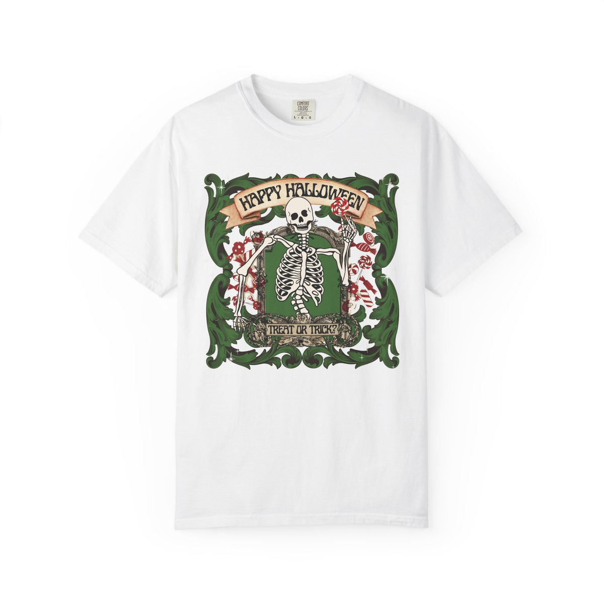 Happy Halloween Skeleton T-Shirt — Vintage Trick or Treat Graphic Tee
