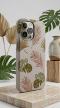 Tropical Palm Leaf Tough Phone Case — Botanical iPhone Protective Cover