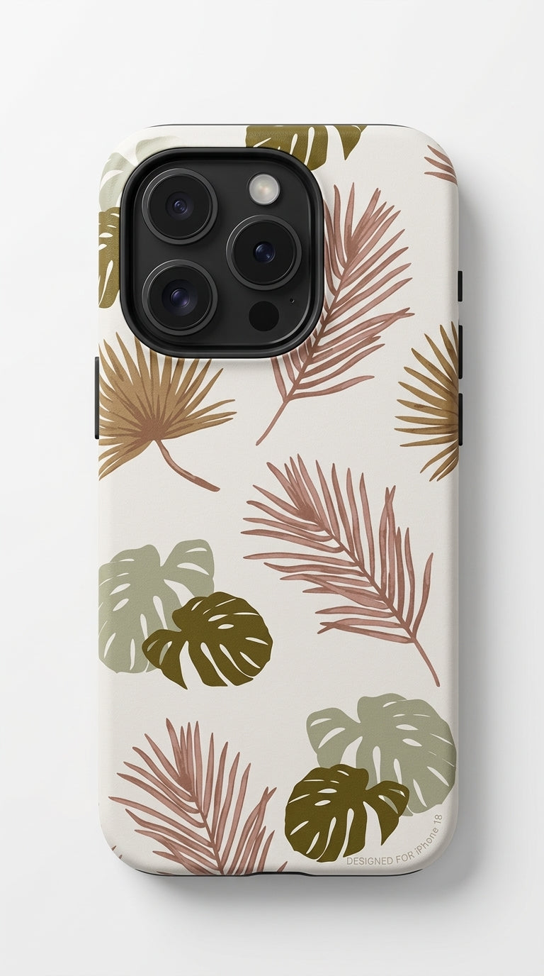 Tropical Palm Leaf Tough Phone Case — Botanical iPhone Protective Cover