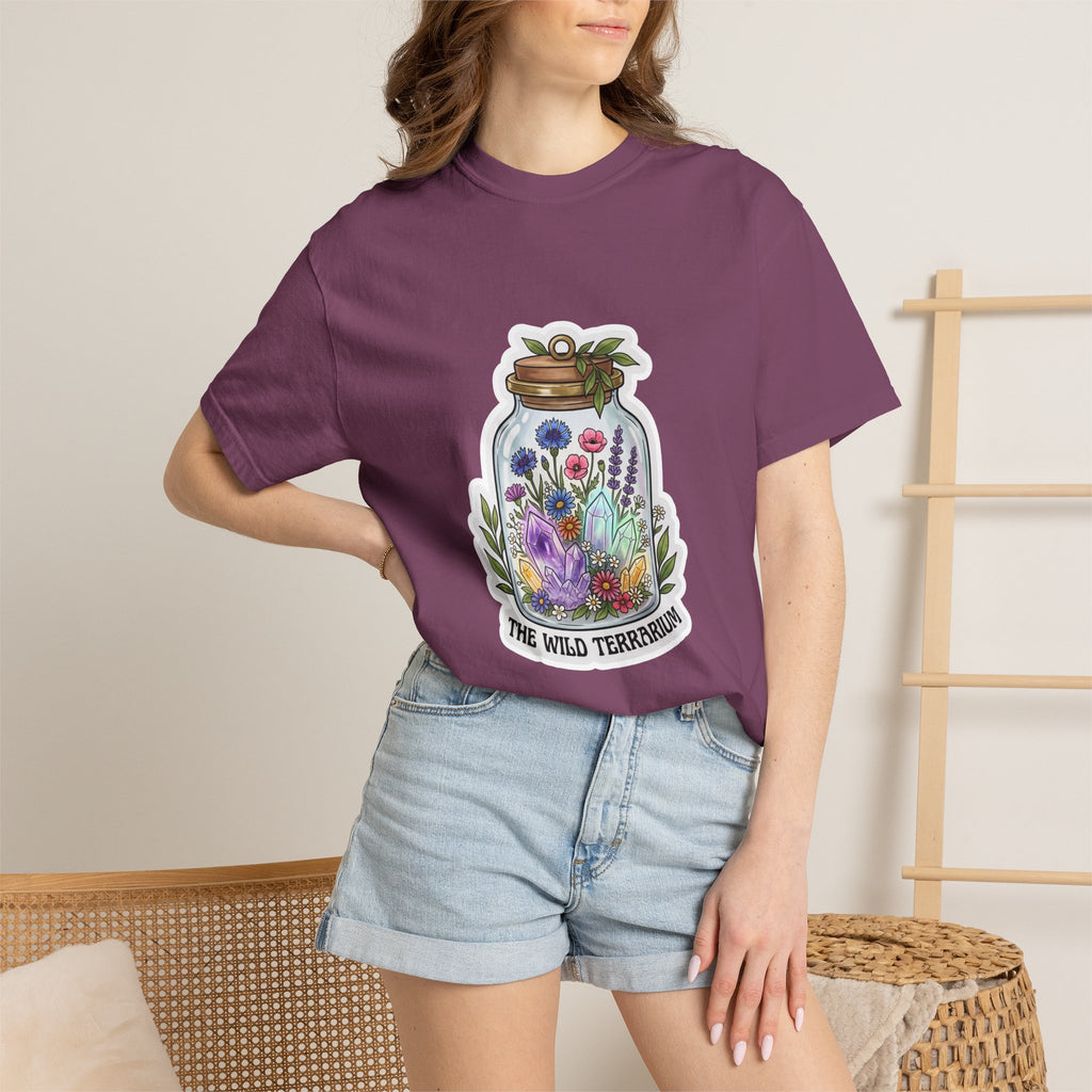 Terrarium Floral T-Shirt — "The Wild Terrarium" Botanical Jar Tee