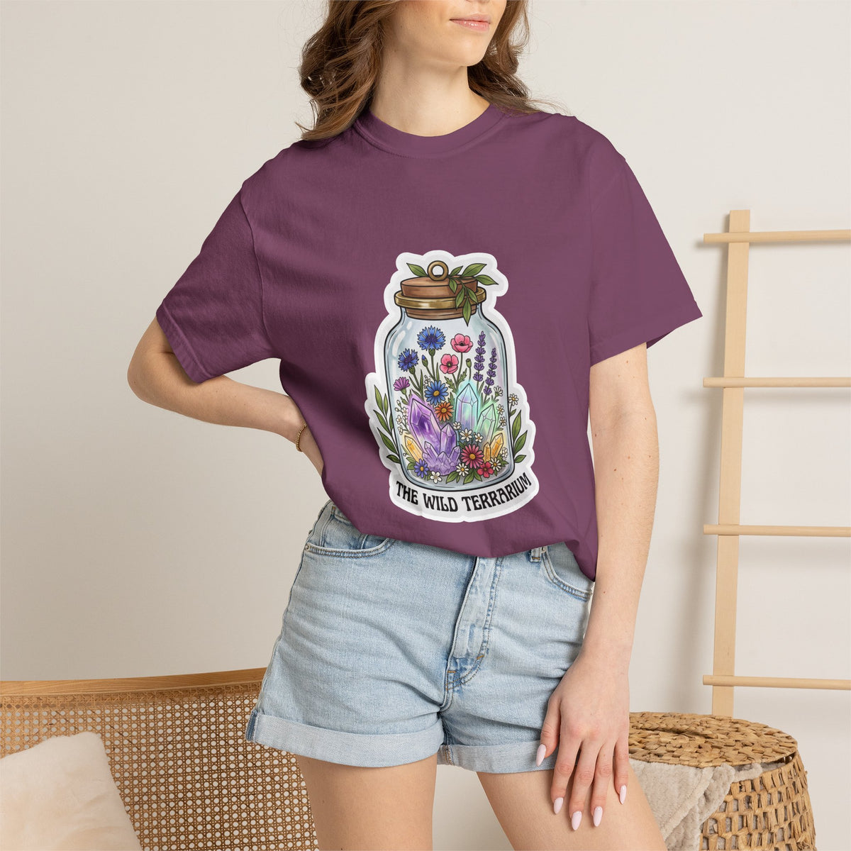 Terrarium Floral T-Shirt — "The Wild Terrarium" Botanical Jar Tee