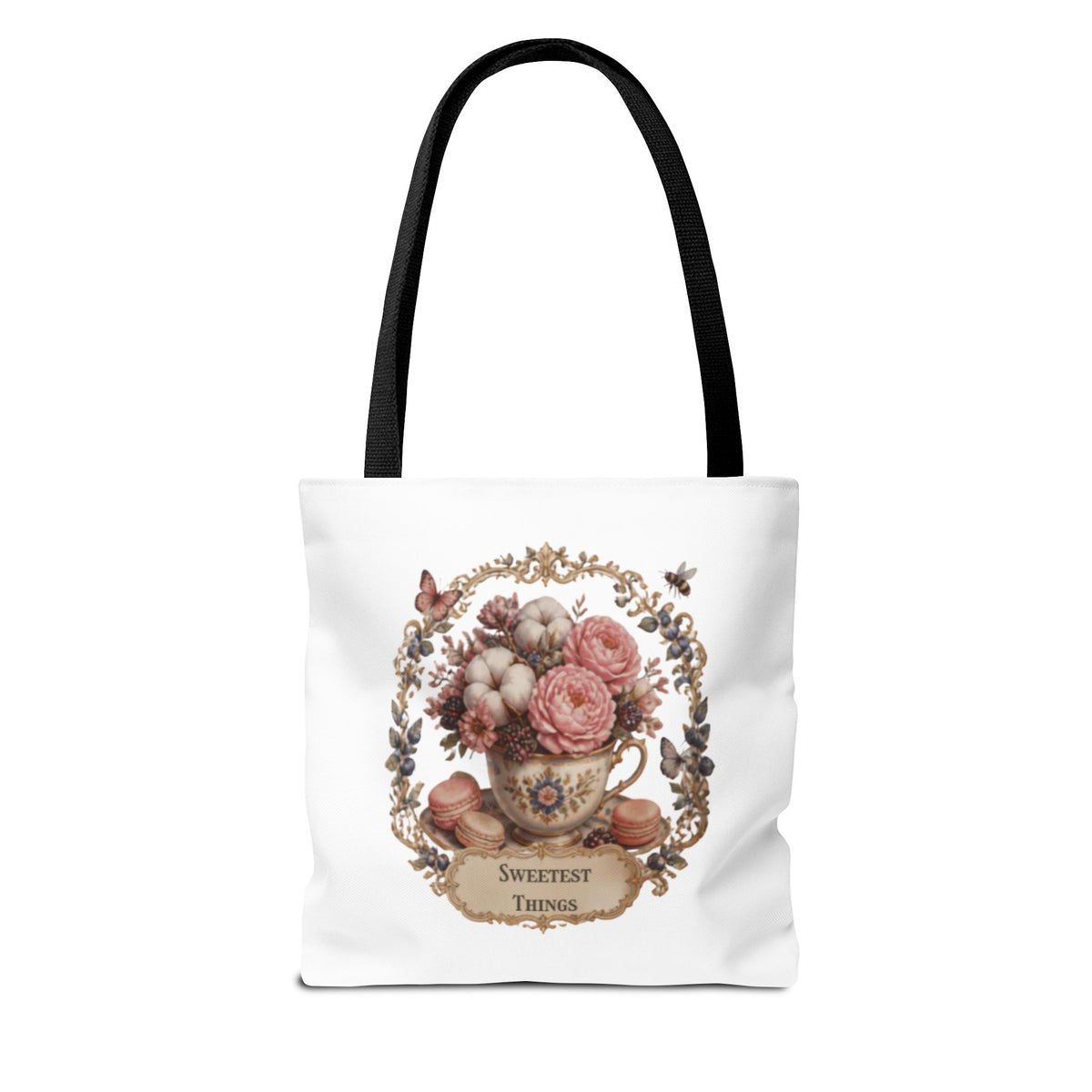 Vintage Floral Bouquet Tote — "Sweetest Things" Canvas Bag