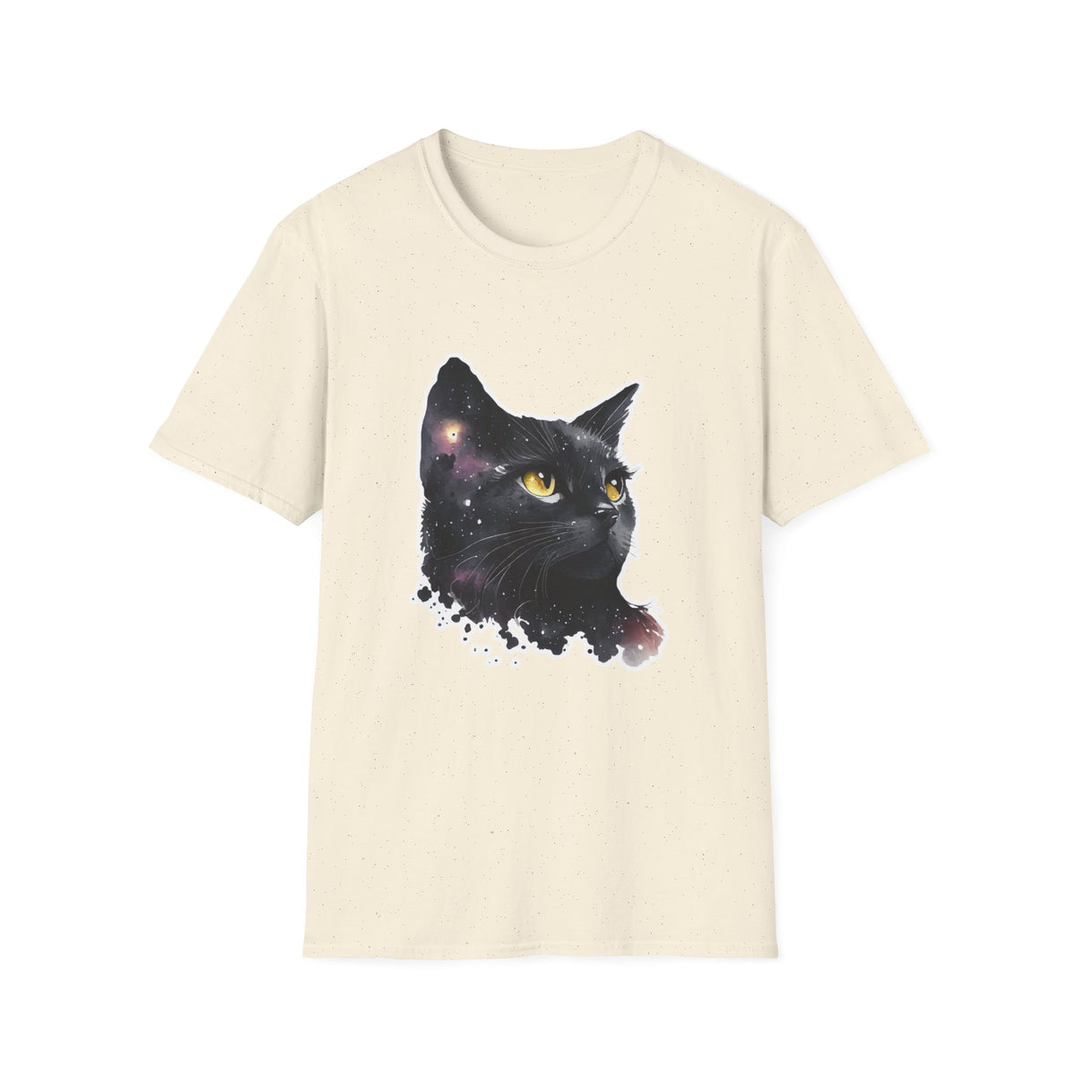 Galaxy Black Cat T-Shirt — Cosmic Cat Portrait Tee