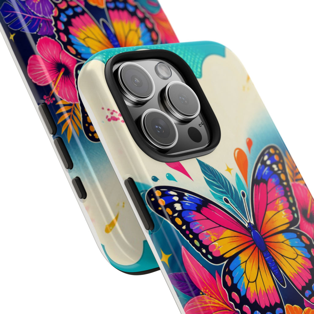 Butterfly Floral Tough Phone Case — Colorful Protective Phone Cover