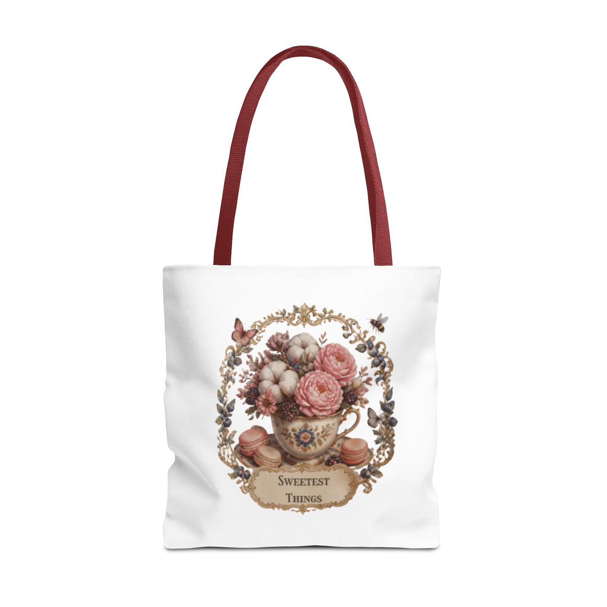 Vintage Floral Bouquet Tote — "Sweetest Things" Canvas Bag