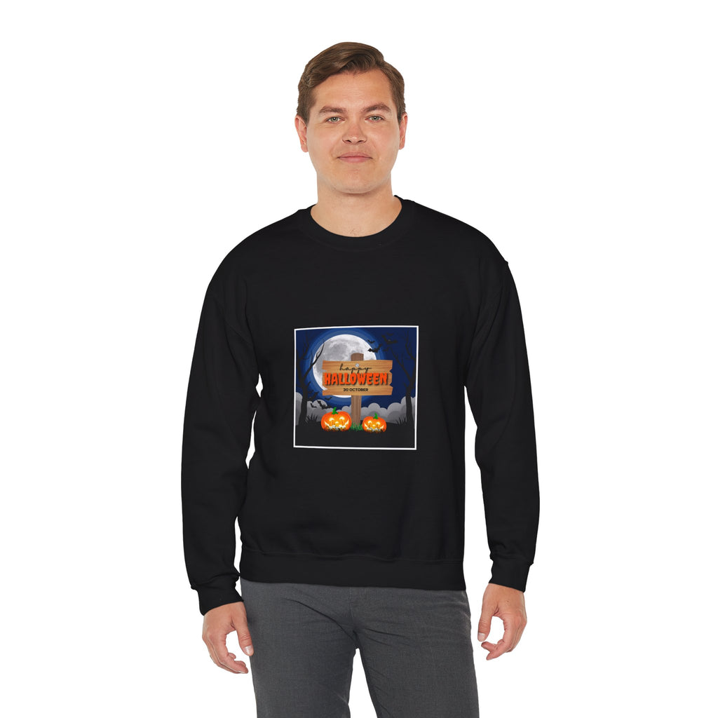 Halloween Crewneck Sweatshirt - Spooky Night Pumpkins Design