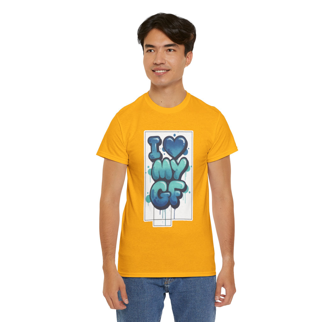I LOVE My GF T-Shirt — Cute Blue Graffiti Love Tee for Girlfriend Gifts