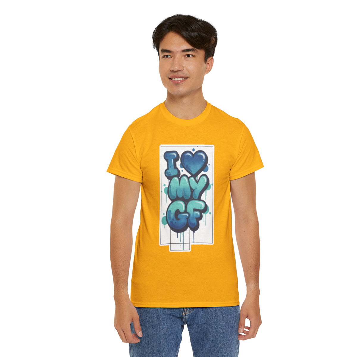 I LOVE My GF T-Shirt — Cute Blue Graffiti Love Tee for Girlfriend Gifts