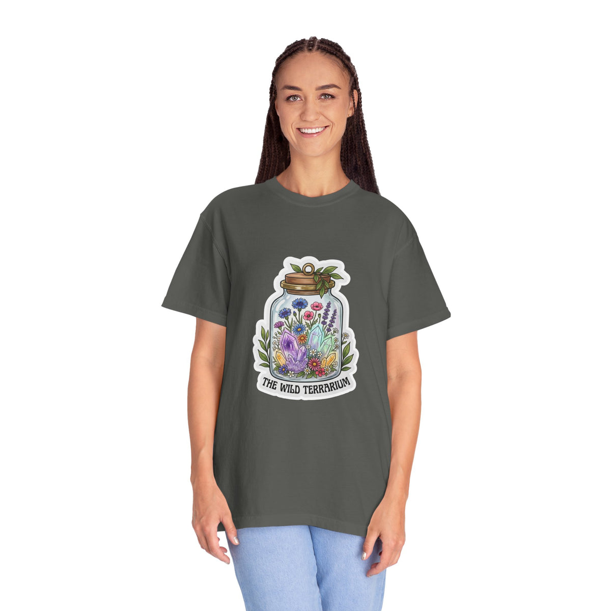 Terrarium Floral T-Shirt — "The Wild Terrarium" Botanical Jar Tee