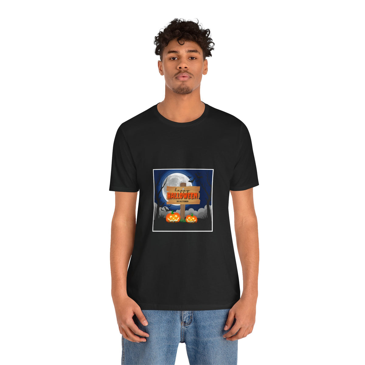Halloween Pumpkin Sign T-Shirt — Happy Halloween Graphic Tee
