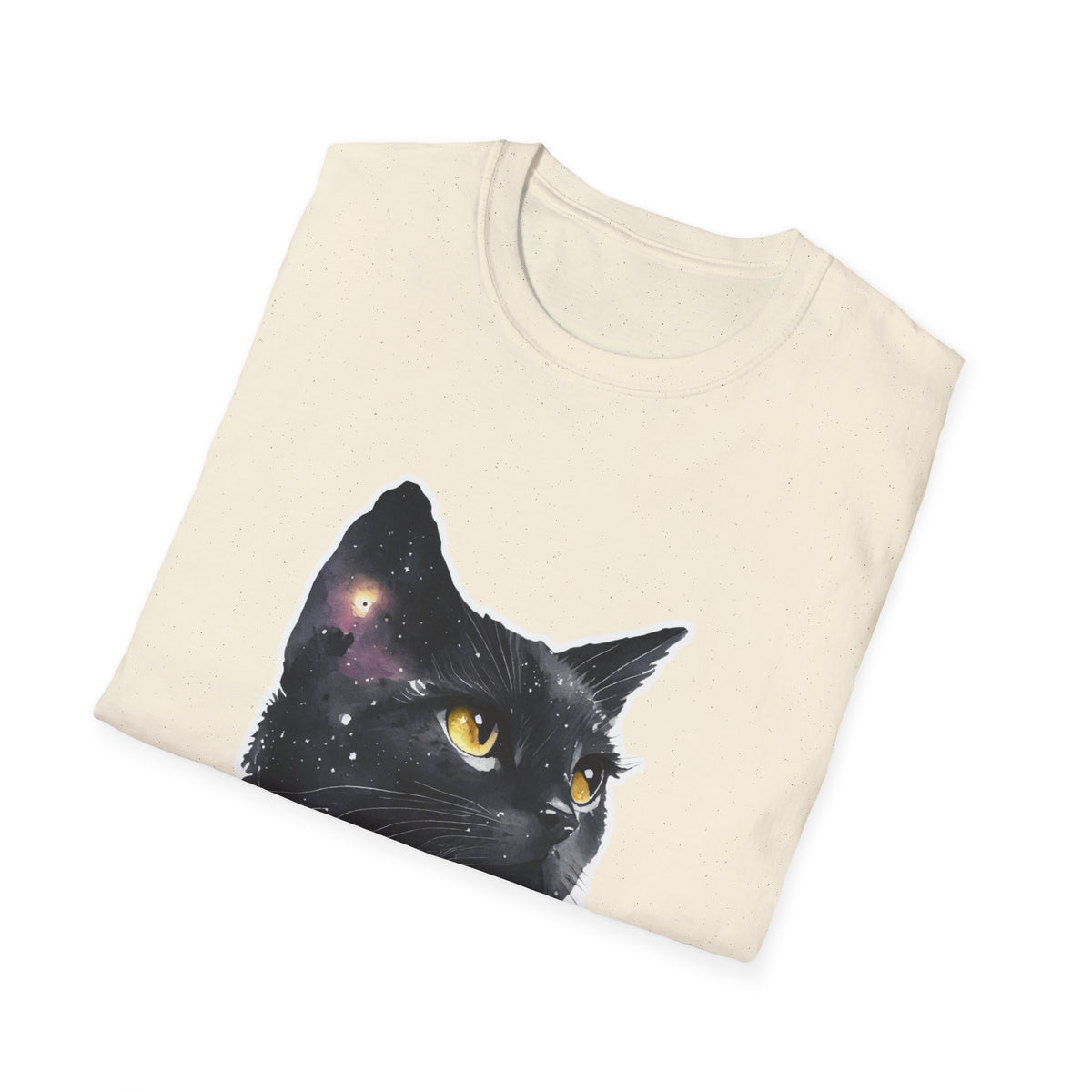 Galaxy Black Cat T-Shirt — Cosmic Cat Portrait Tee
