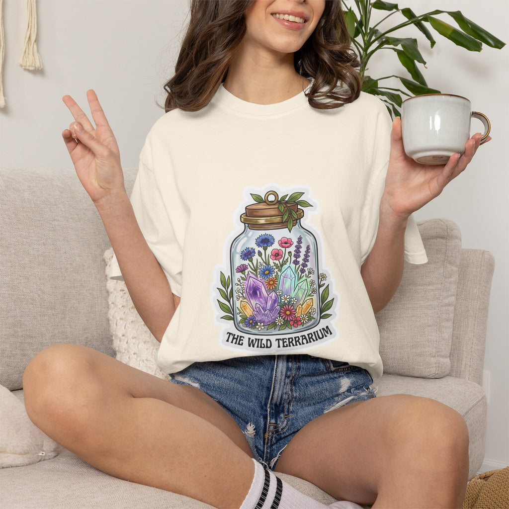 Terrarium Floral T-Shirt — "The Wild Terrarium" Botanical Jar Tee
