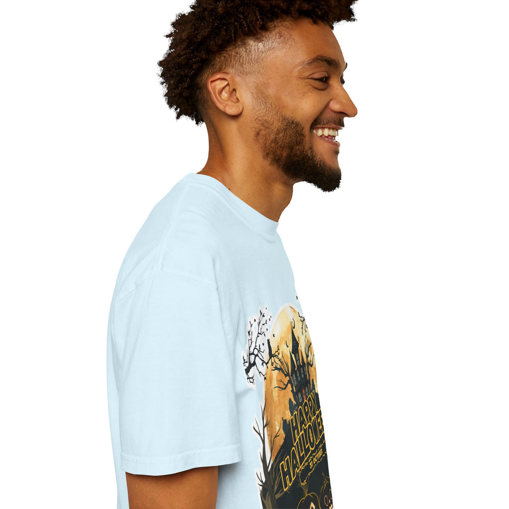 Halloween Haunted House T-Shirt — "Happy Halloween" Pumpkin Graphic Tee
