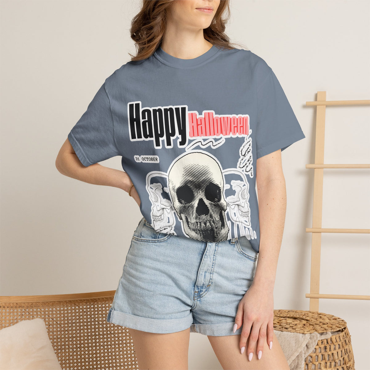 Happy Halloween Skull T-Shirt — Graphic Halloween Tee