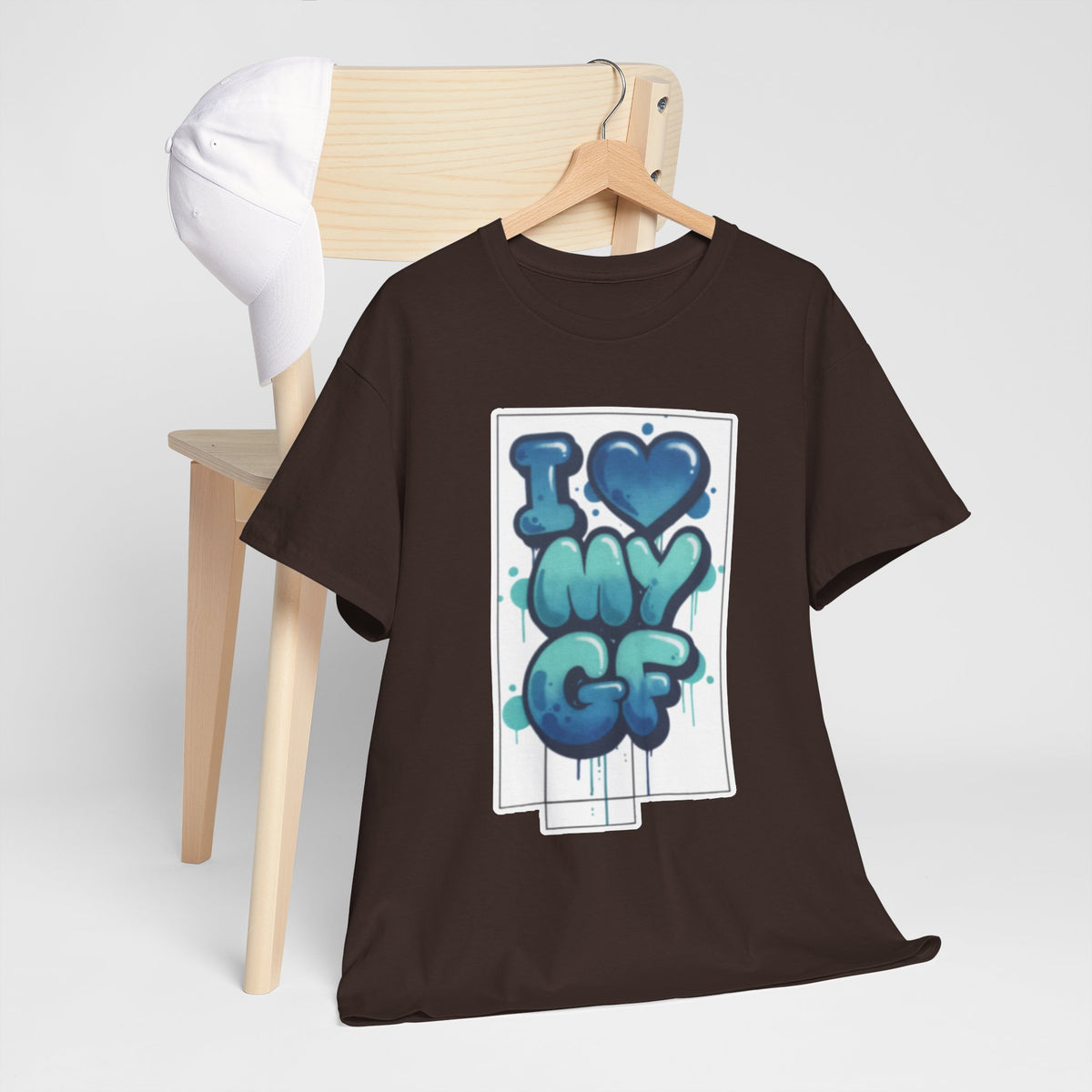 I LOVE My GF T-Shirt — Cute Blue Graffiti Love Tee for Girlfriend Gifts