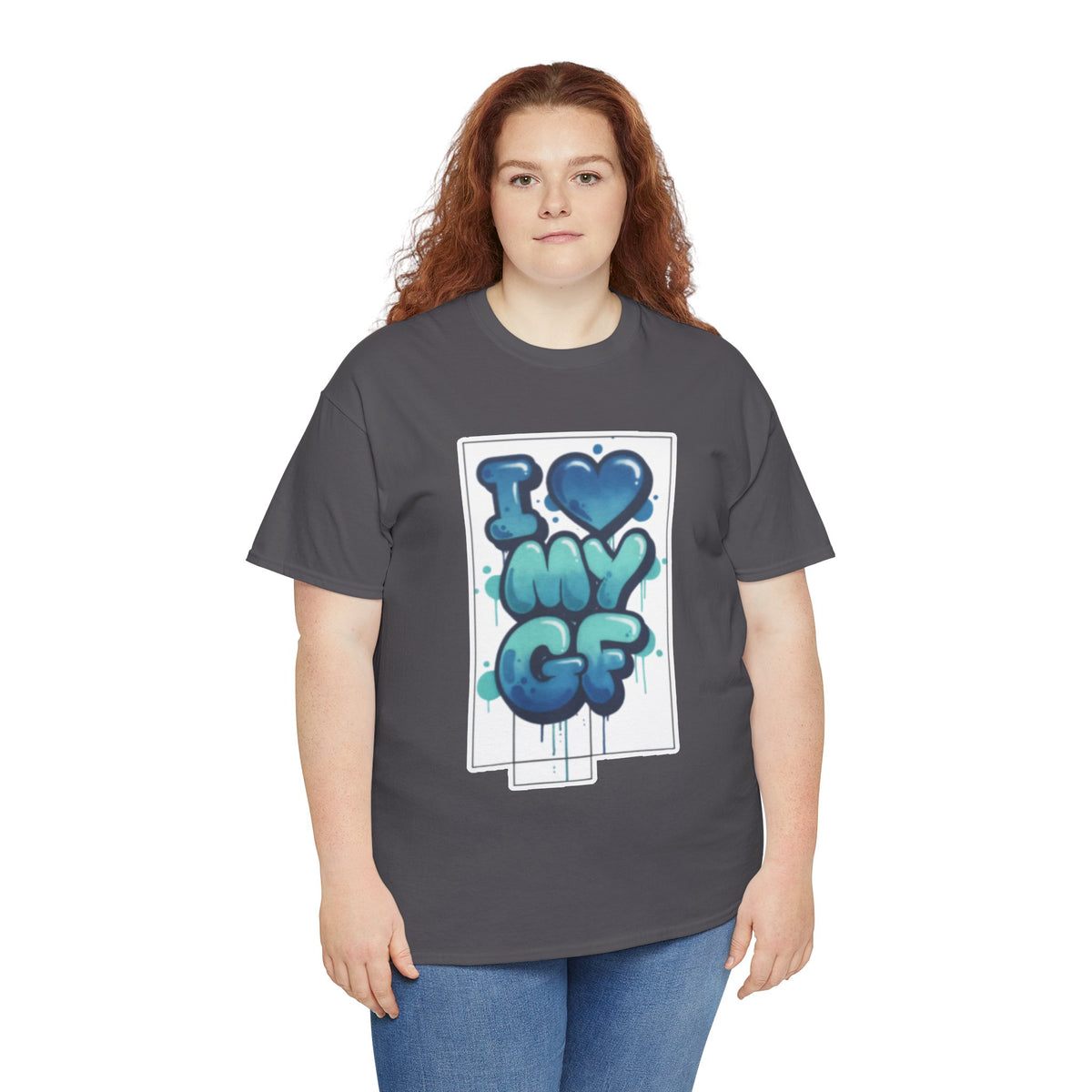 I LOVE My GF T-Shirt — Cute Blue Graffiti Love Tee for Girlfriend Gifts