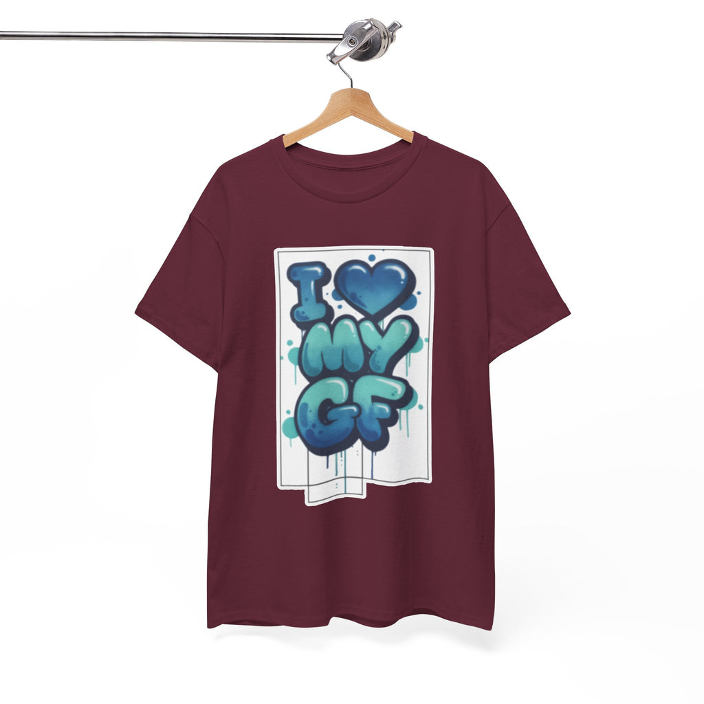 I LOVE My GF T-Shirt — Cute Blue Graffiti Love Tee for Girlfriend Gifts