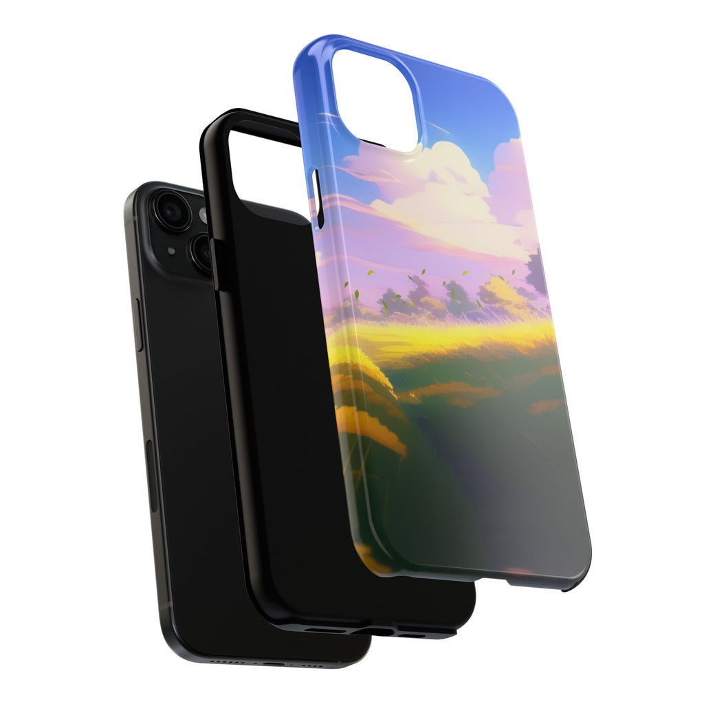 Scenic Sunset Field Tough Phone Case — Pastel Sky Landscape iPhone Case