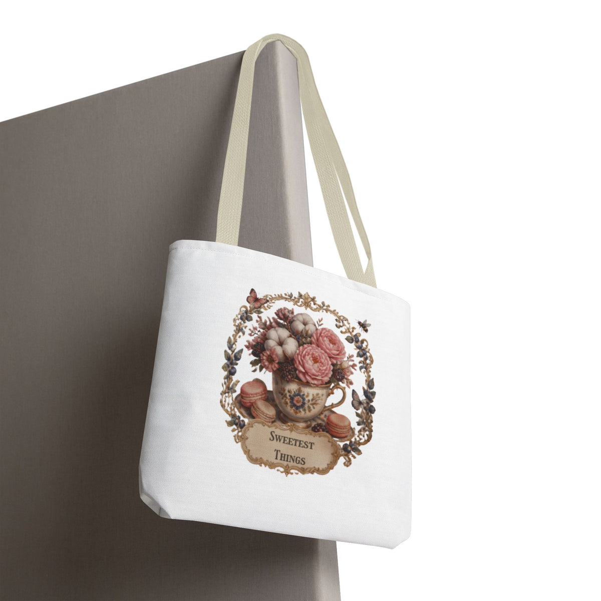 Vintage Floral Bouquet Tote — "Sweetest Things" Canvas Bag
