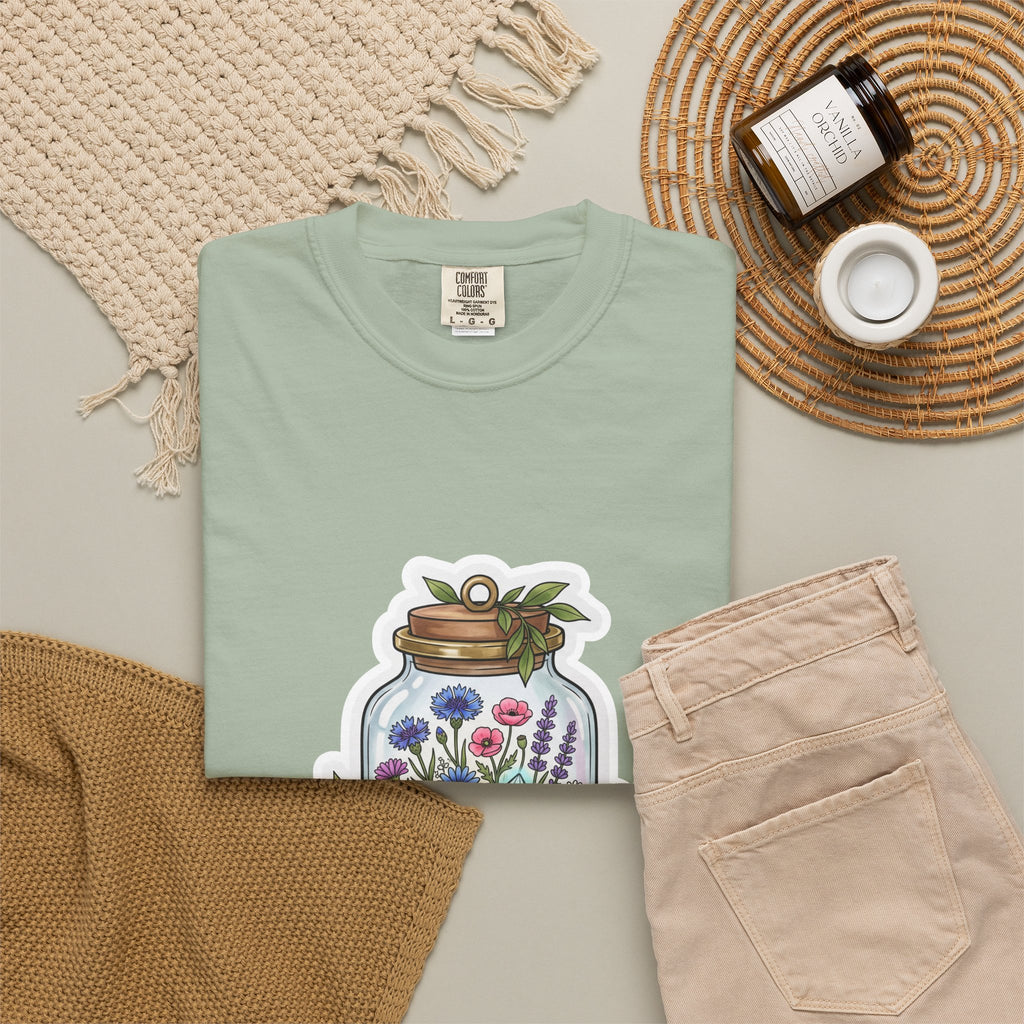 Terrarium Floral T-Shirt — "The Wild Terrarium" Botanical Jar Tee