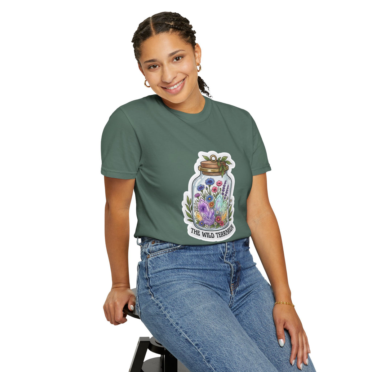 Terrarium Floral T-Shirt — "The Wild Terrarium" Botanical Jar Tee