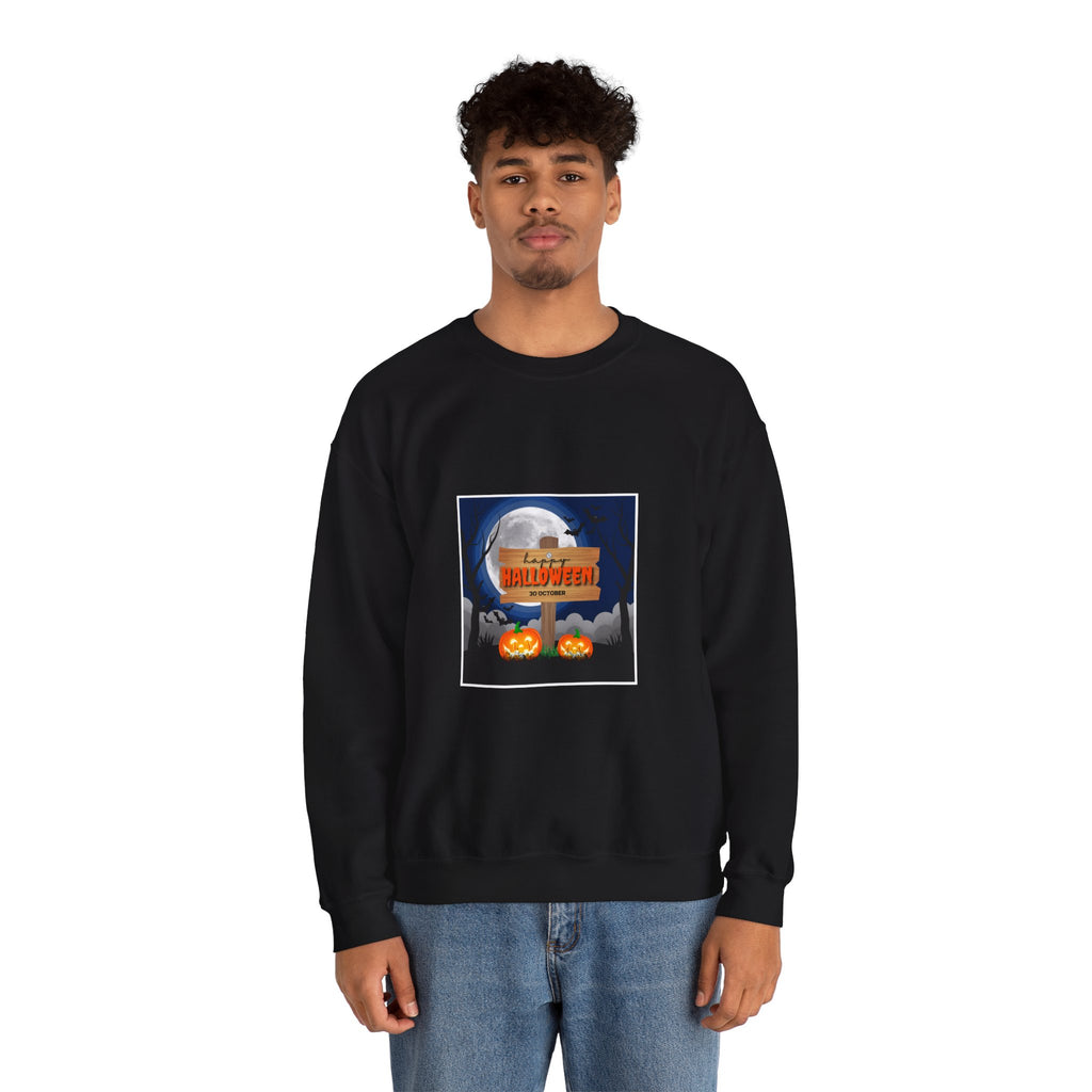 Halloween Crewneck Sweatshirt - Spooky Night Pumpkins Design