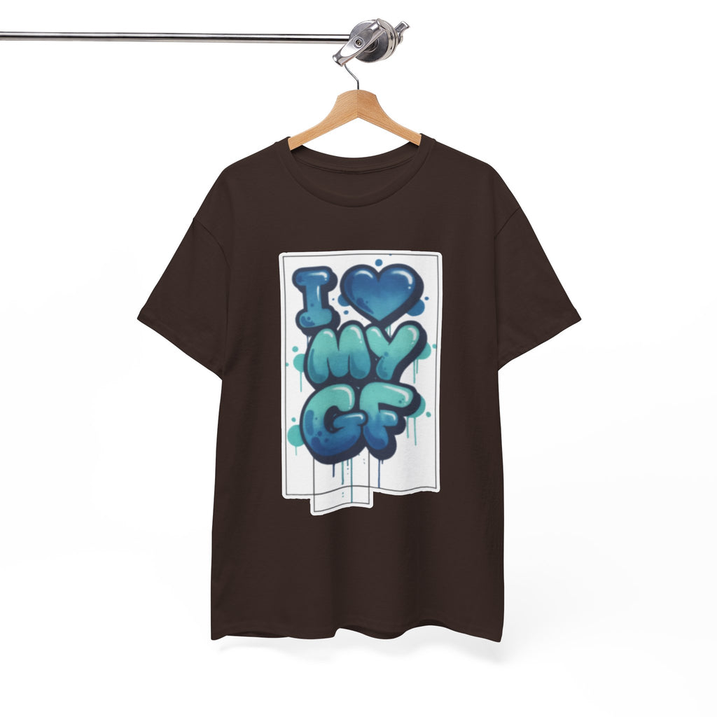 I LOVE My GF T-Shirt — Cute Blue Graffiti Love Tee for Girlfriend Gifts