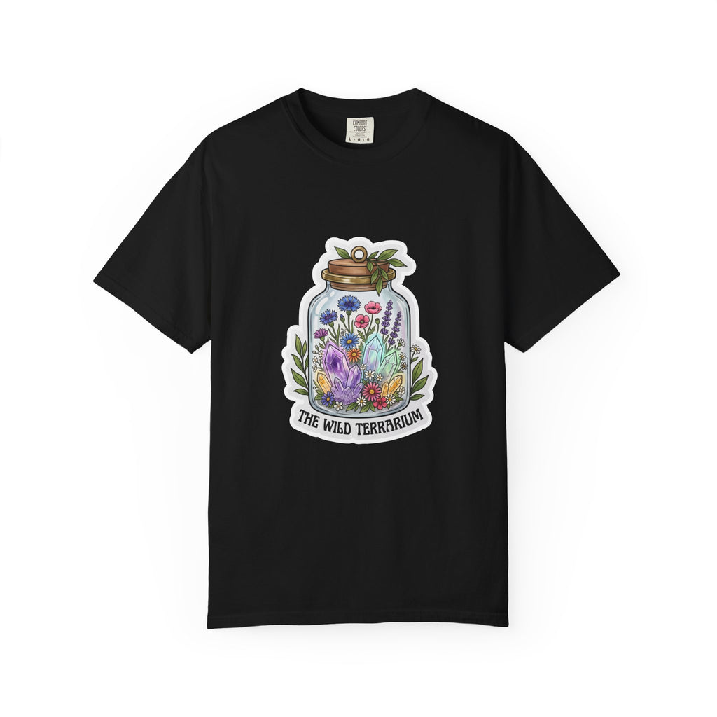 Terrarium Floral T-Shirt — "The Wild Terrarium" Botanical Jar Tee