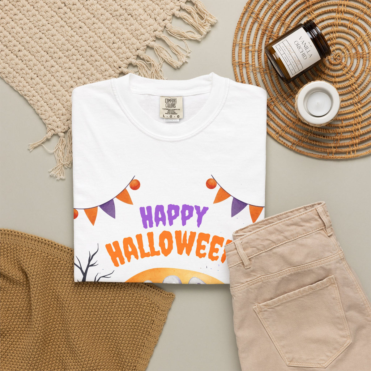 Happy Halloween T-Shirt — Ghost & Pumpkin Halloween Tee
