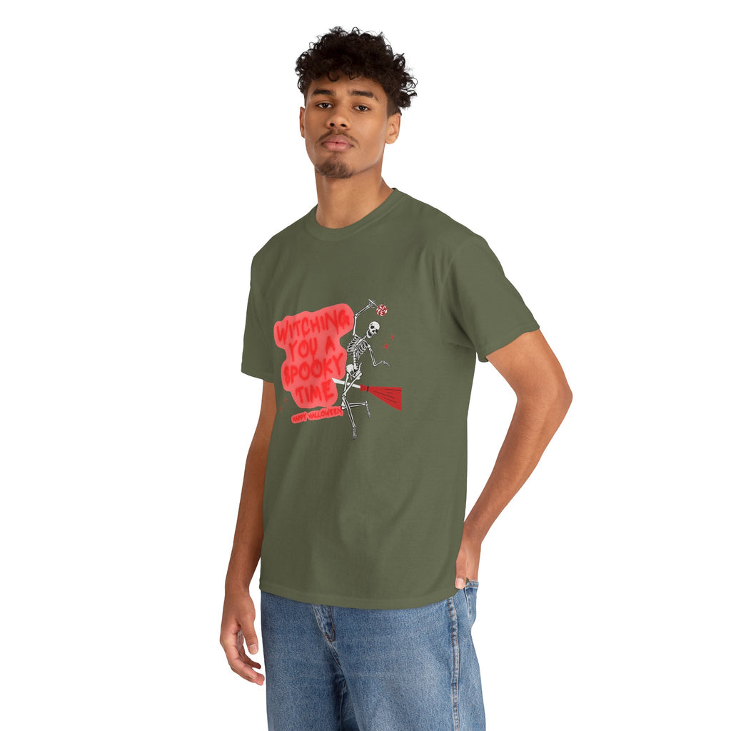 Skeleton 'Witching You a Spooky Time' Halloween T-Shirt