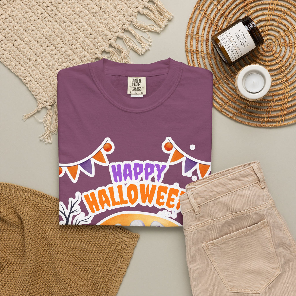 Happy Halloween T-Shirt — Ghost & Pumpkin Halloween Tee