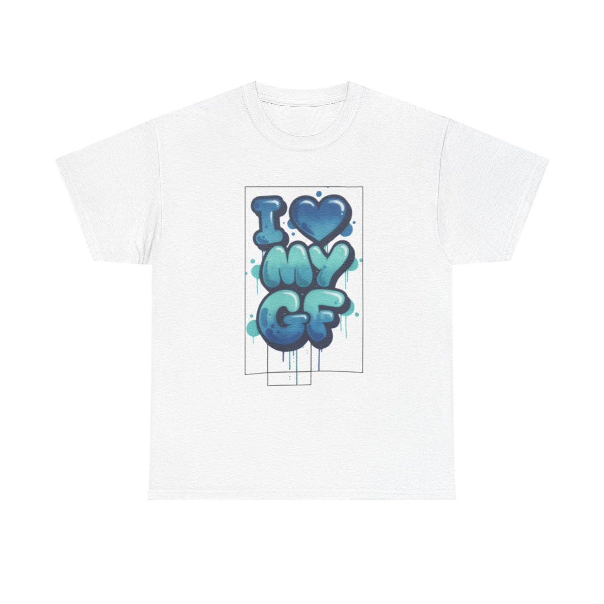 I LOVE My GF T-Shirt — Cute Blue Graffiti Love Tee for Girlfriend Gifts