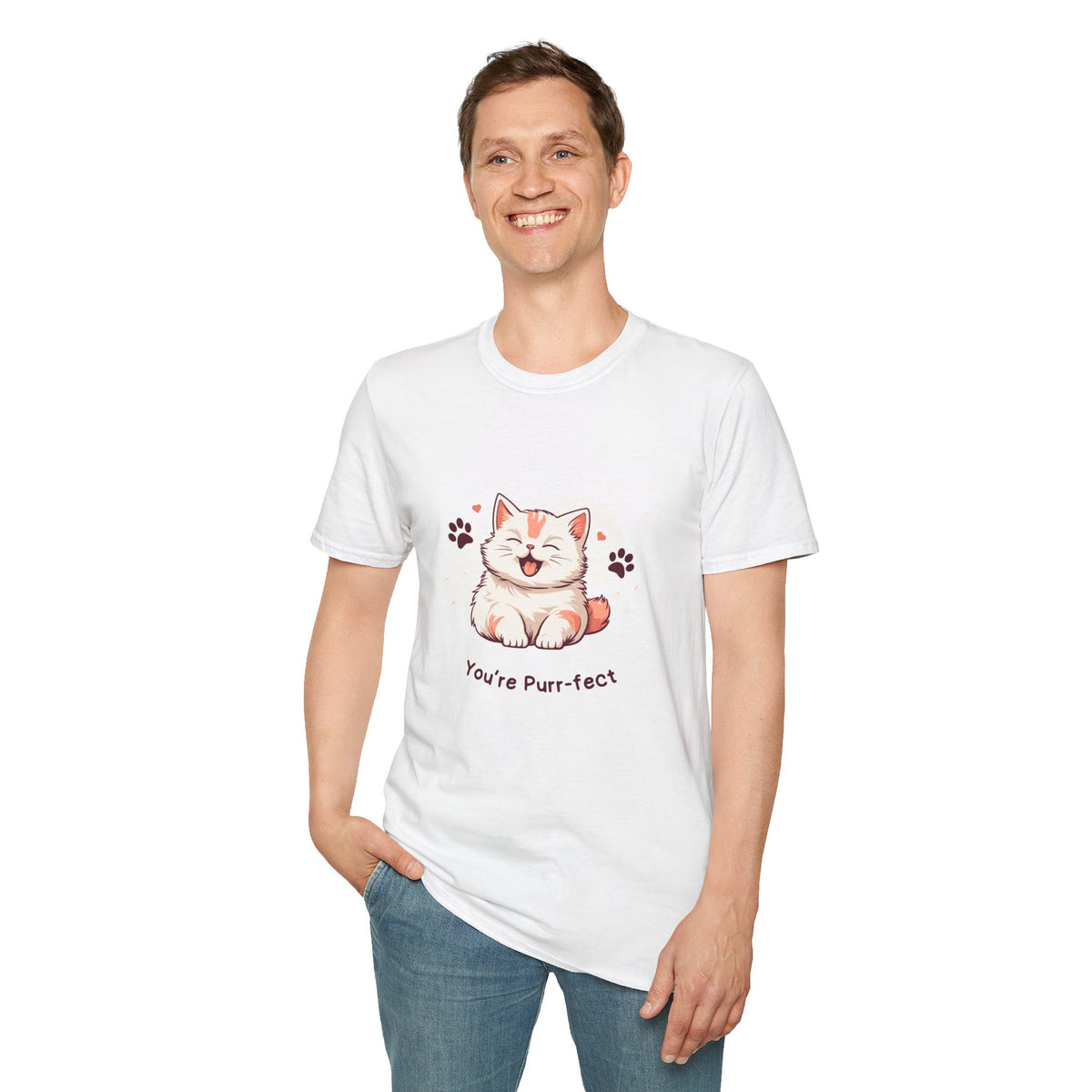 Cat T-Shirt — Cute 'You're Purr-fect' Kitten Graphic Tee