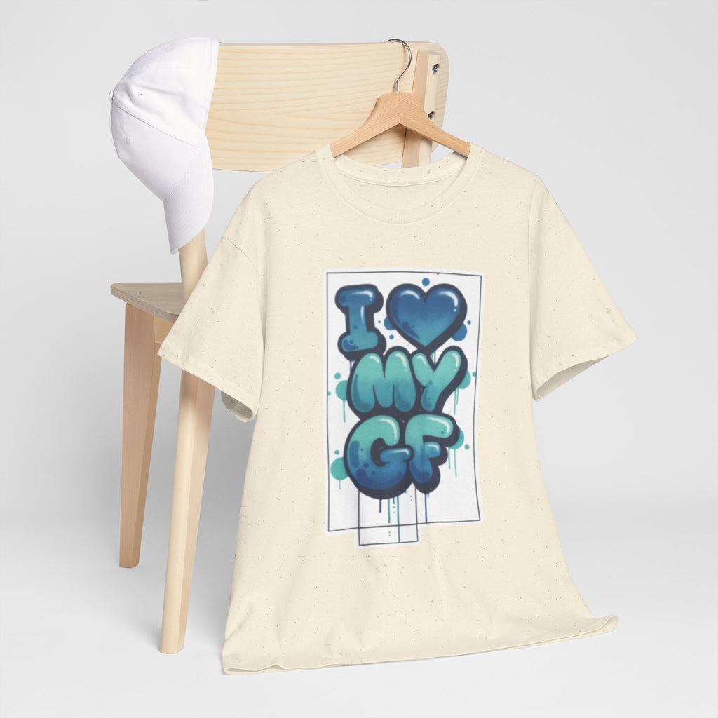 I LOVE My GF T-Shirt — Cute Blue Graffiti Love Tee for Girlfriend Gifts