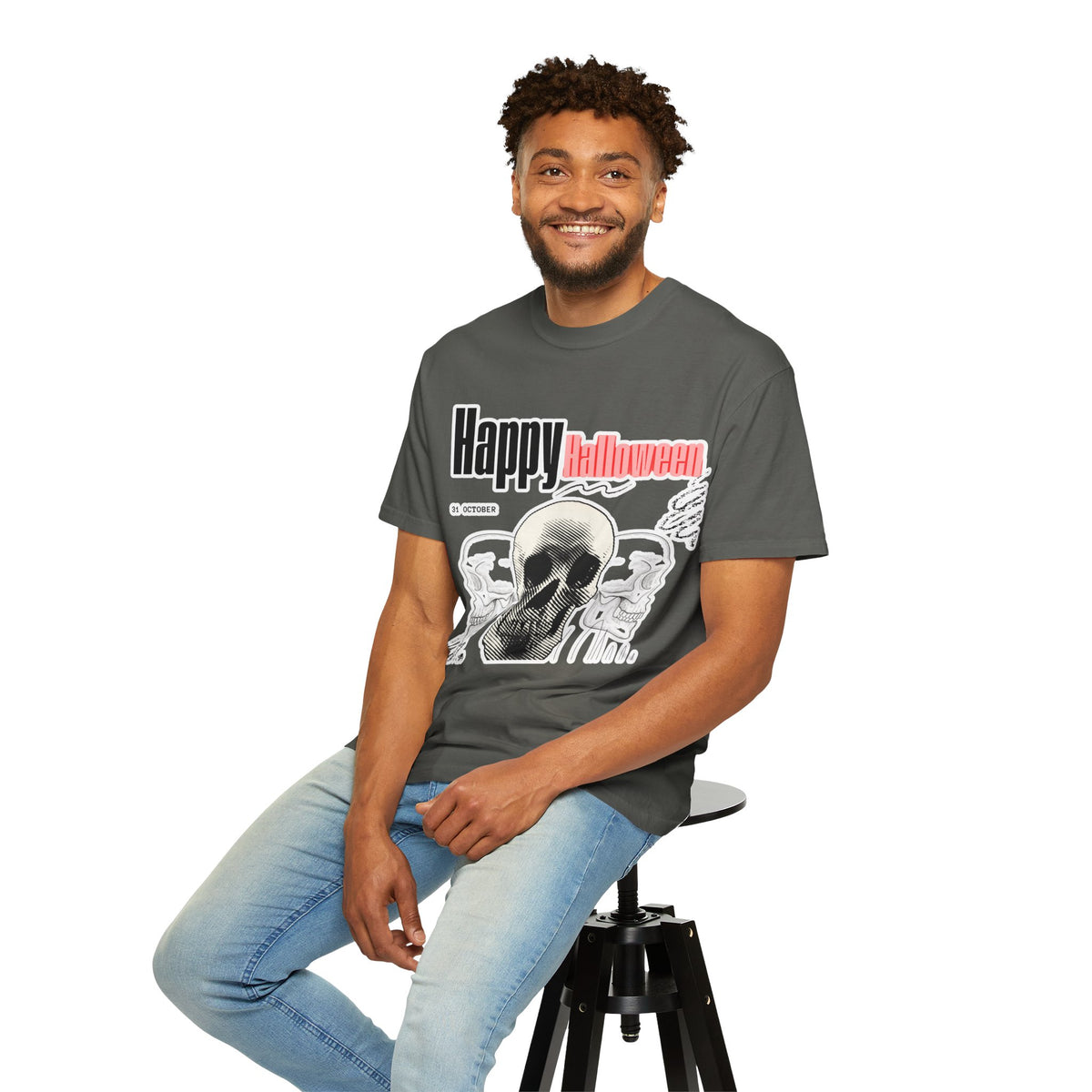 Happy Halloween Skull T-Shirt — Graphic Halloween Tee