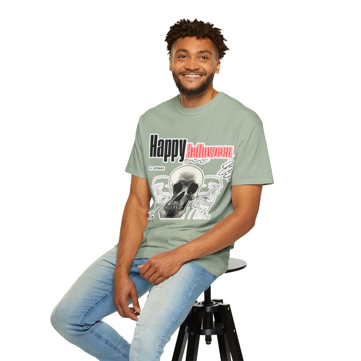 Happy Halloween Skull T-Shirt — Graphic Halloween Tee
